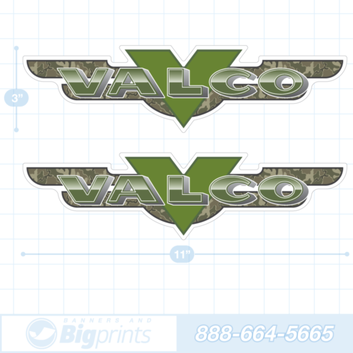 Valco boat decals camouflage sticker package military green