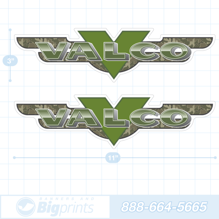 Valco boat decals camouflage sticker package military green
