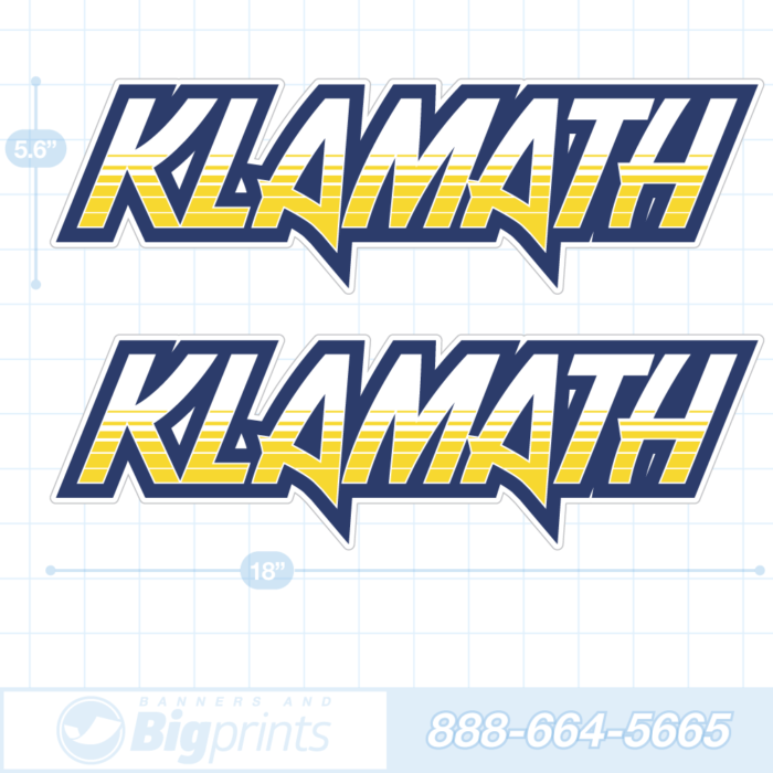 Klamath boat decals factory sticker package blue and yellow