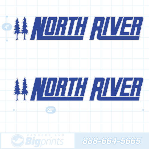 North River boat decals ocean blue sticker package