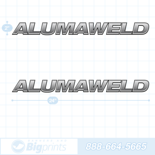 Alumaweld boat decals factory silver sticker package