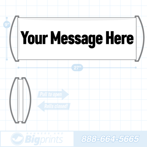 Hand held retractable roll up fan banner custom message