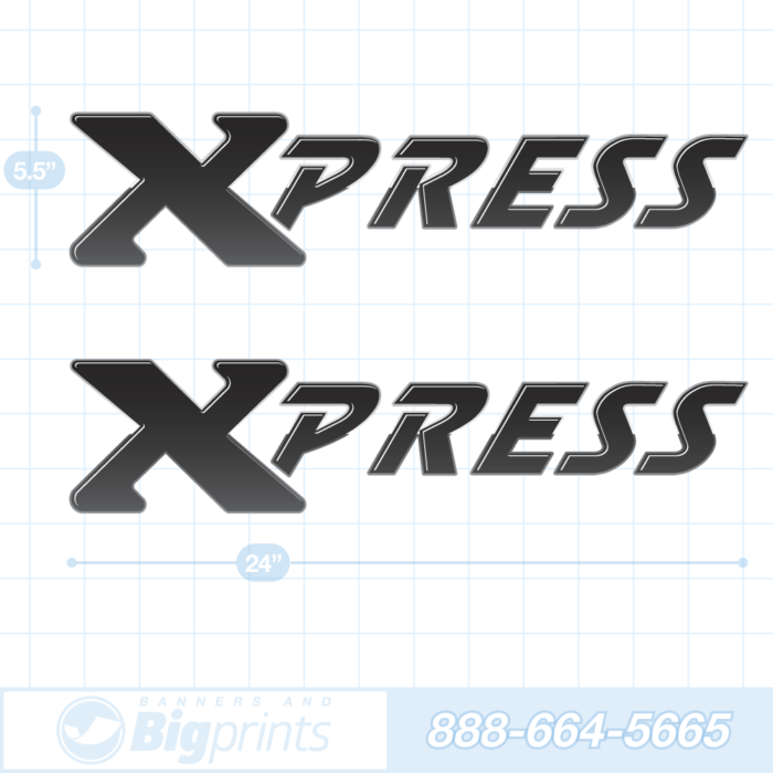 Xpress boat decals glossy black sticker package