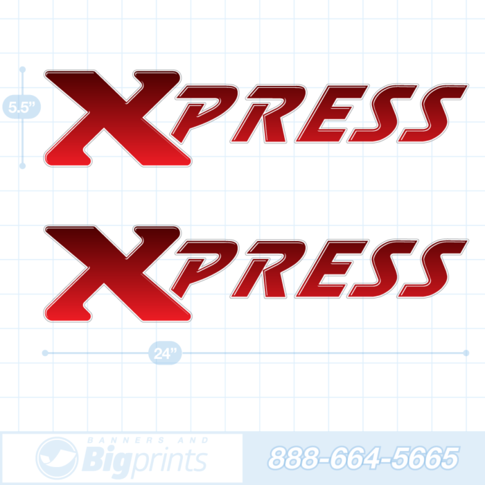 Xpress boat decals glossy red sticker package