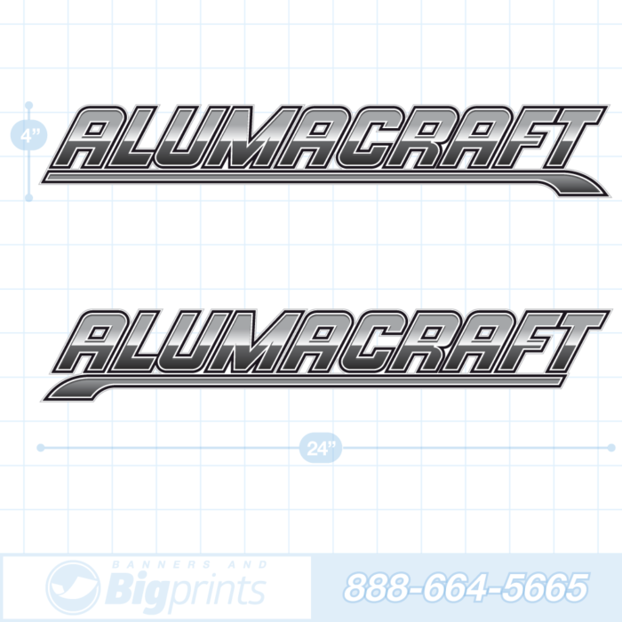 Alumacraft boat decals steel gray and black sticker package