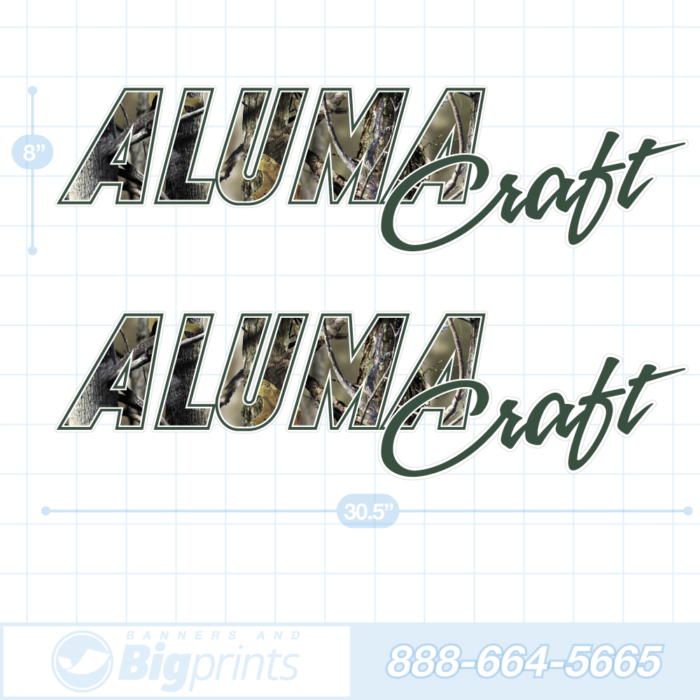 Alumacraft boat decals real tree green camo sticker package