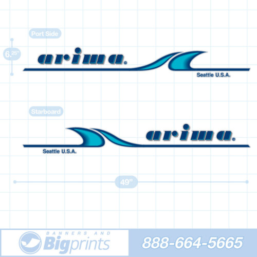 Arima boat decals replacement perfect match Seattle USA